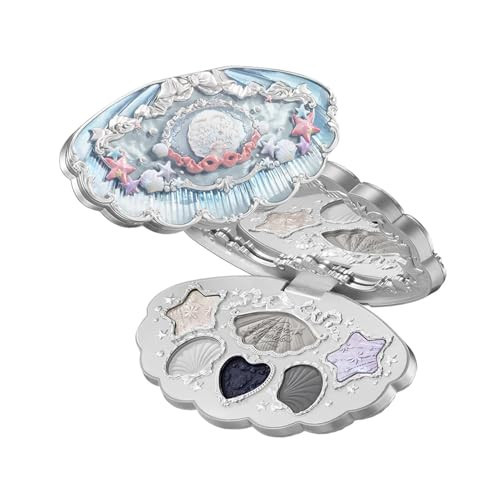 Flower Knows Shell's Jewel 6-Color Makeup Palette,Eyeshadow,Blush,Highlighting & Contour All-in-One Face Makeup Palette with 4 Matte+2 Shimmer Smoky Shades(03 Deep Sea,0.23 Oz) | Amazon (US)