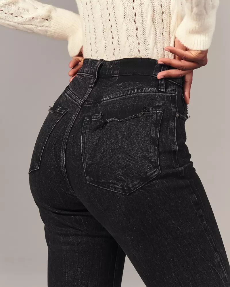 Curve Love Ultra High Rise Straight Jeans | Abercrombie & Fitch (US)