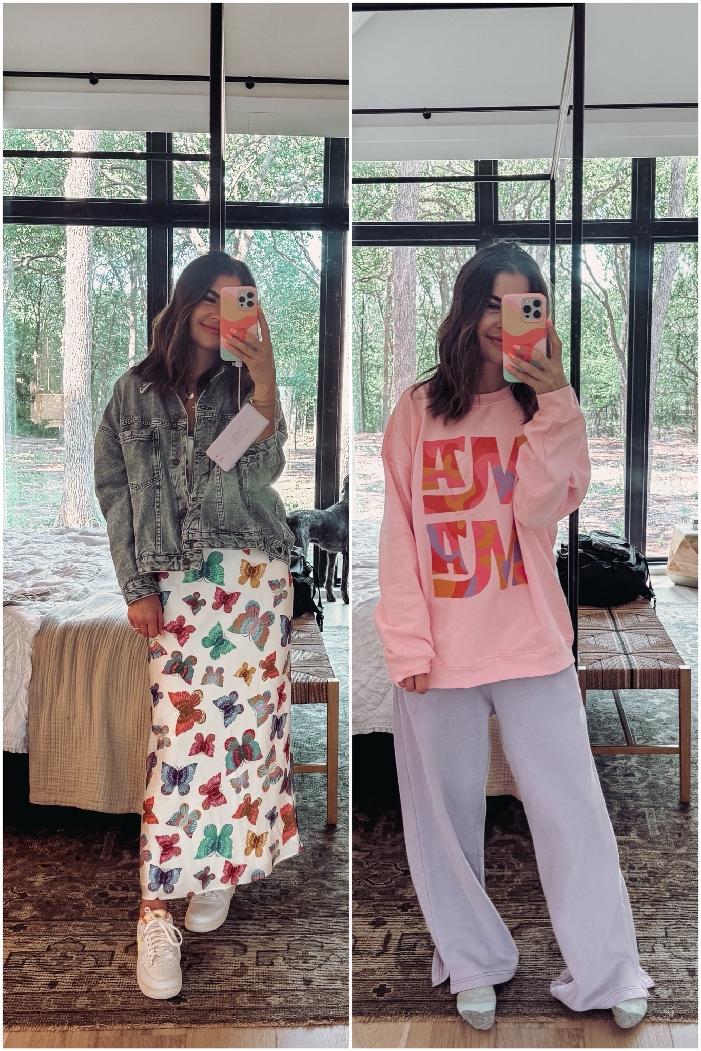 sunday mama outfits. equally love both. favorite sweatpants in a size small, sweatshirt is a size large!! my silkie slip dress is a size small and m denim jacket is also a small  

#LTKfindsunder100 #LTKstyletip #LTKfamily