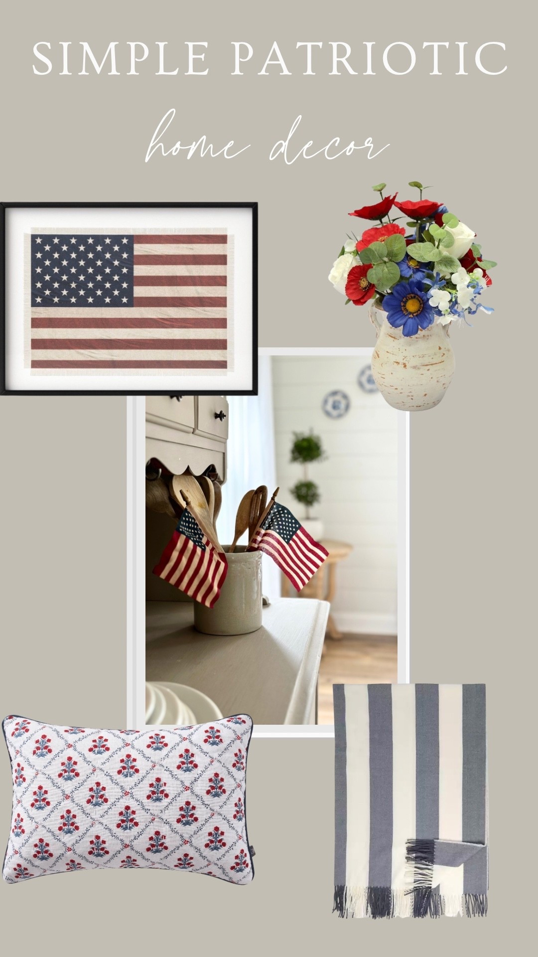Simple, subtle patriotic decor to celebrate the 4th🇺🇸✨

#LTKHome #LTKSeasonal