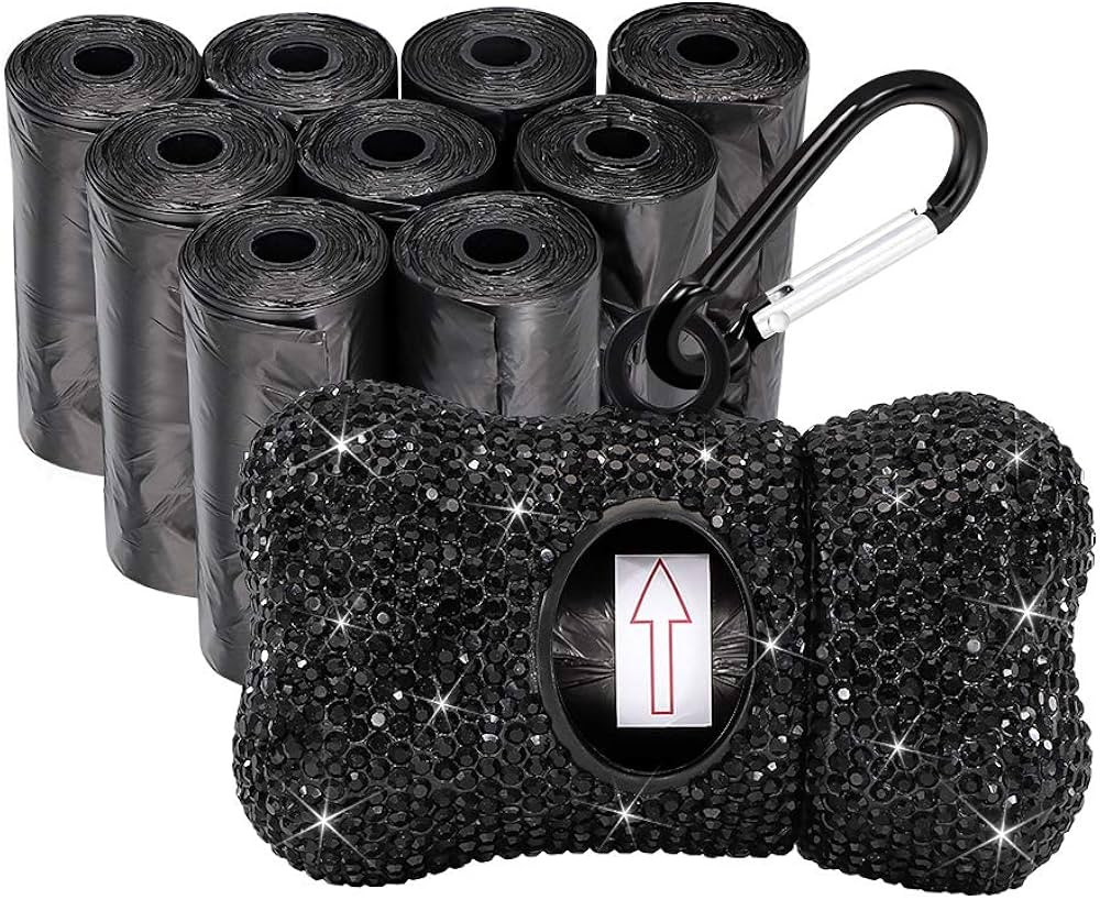 SAVORI Dog Poop Bag Holder Bling Rhinestone Poop Bag Leash Dispenser for Pet Dog Doggy Waste Bags... | Amazon (US)