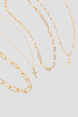 4-Pack Necklaces with Cross Pendants | Ardene