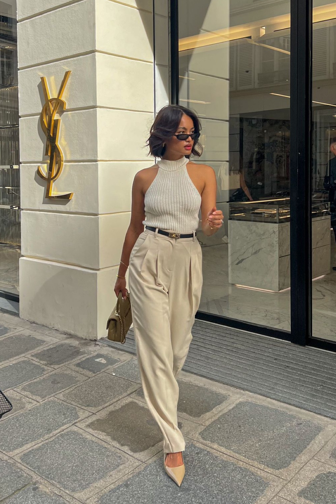 Asos, Massimo dutti, Ysl, Chanel, Amazon fashion, Stradivarius, Topshop, Dune, Kurt geiger, Farfetch, transitional outfit, autumn fit, luxury fashion, tapered trousers, sling back pumps, Chanel top handle bag, neutral outfit, autumn colours, street style, city fashion, capsule wardrobe 

#LTKSeasonal #LTKstyletip #LTKeurope