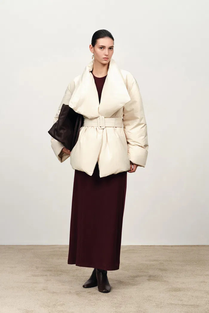 Chloe Lapel Down Jacket in High-Density Nylon | Fabrique