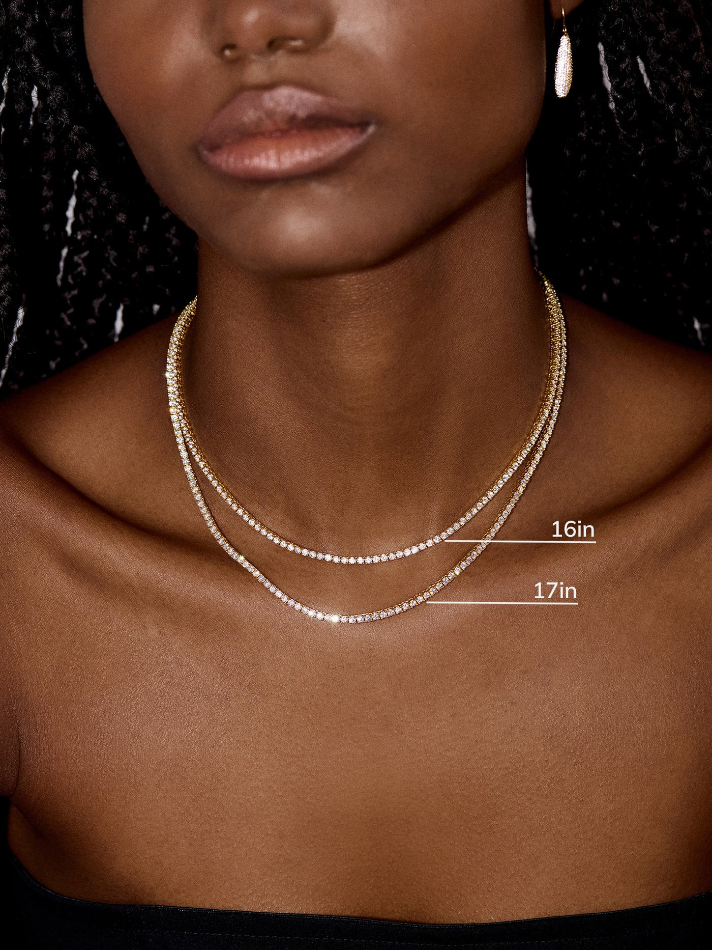 18K Gold Bennett Classic Tennis Necklace - 18K Gold Plated Sterling Silver | BaubleBar