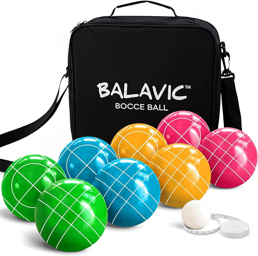 100mm Resin Bocce Ball Set – Outdoor Lawn & Beach Game with Pallino, Carry Bag & Measuring Tape... | Amazon (US)