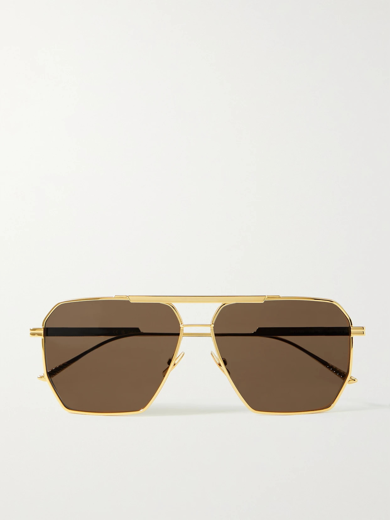BOTTEGA VENETA EYEWEAR - Original Aviator-style Gold-tone Sunglasses - One size | NET-A-PORTER (US)