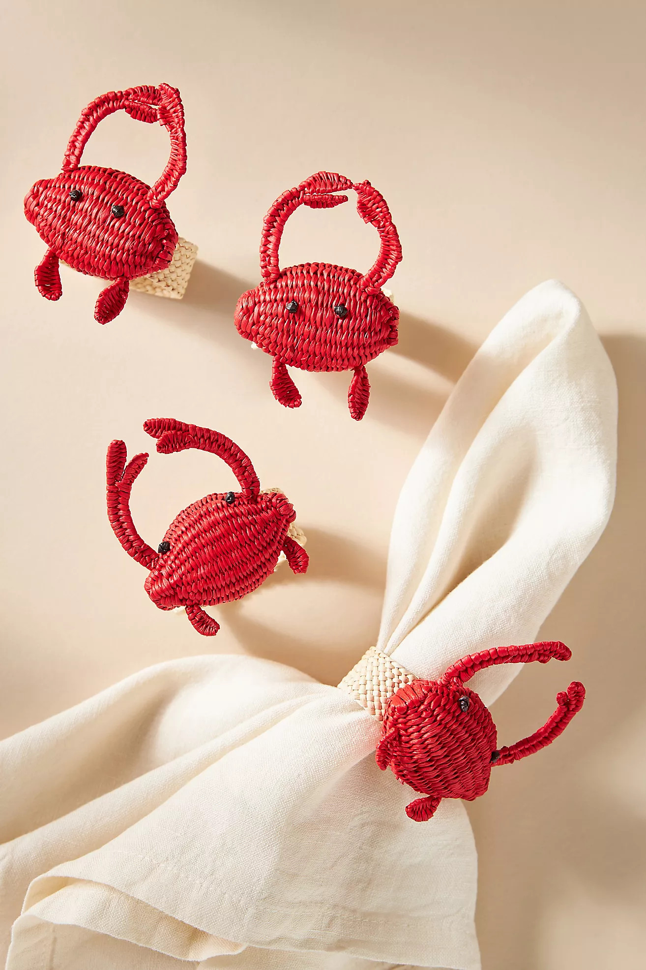 Sea Creatures Handwoven Napkin Rings, Set of 4 | Anthropologie (US)