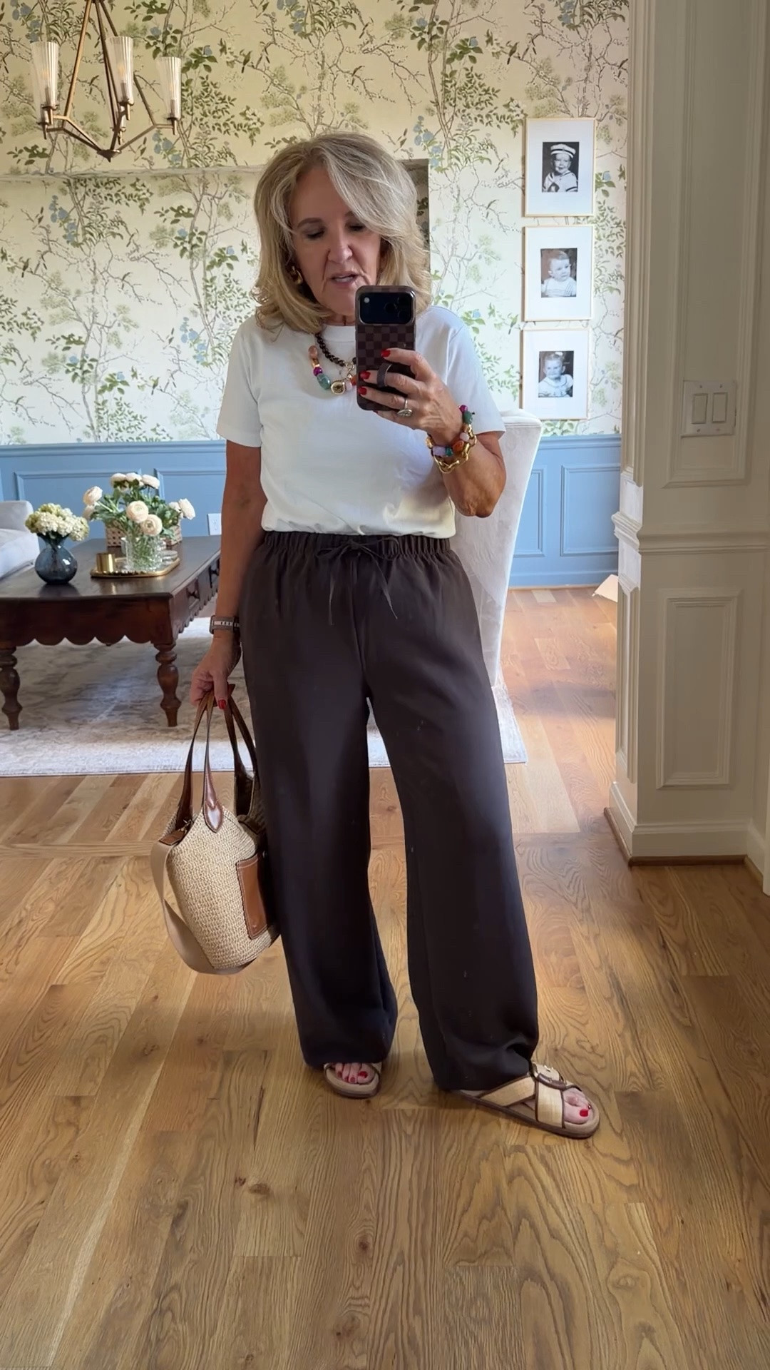 Tee size medium 
No wrinkle best travel or work pants are also great summer pants size med reg and I had them hemmed. 
10% off my bag code NANETTE

#LTKOver40 #LTKootd #LTKSeasonal
