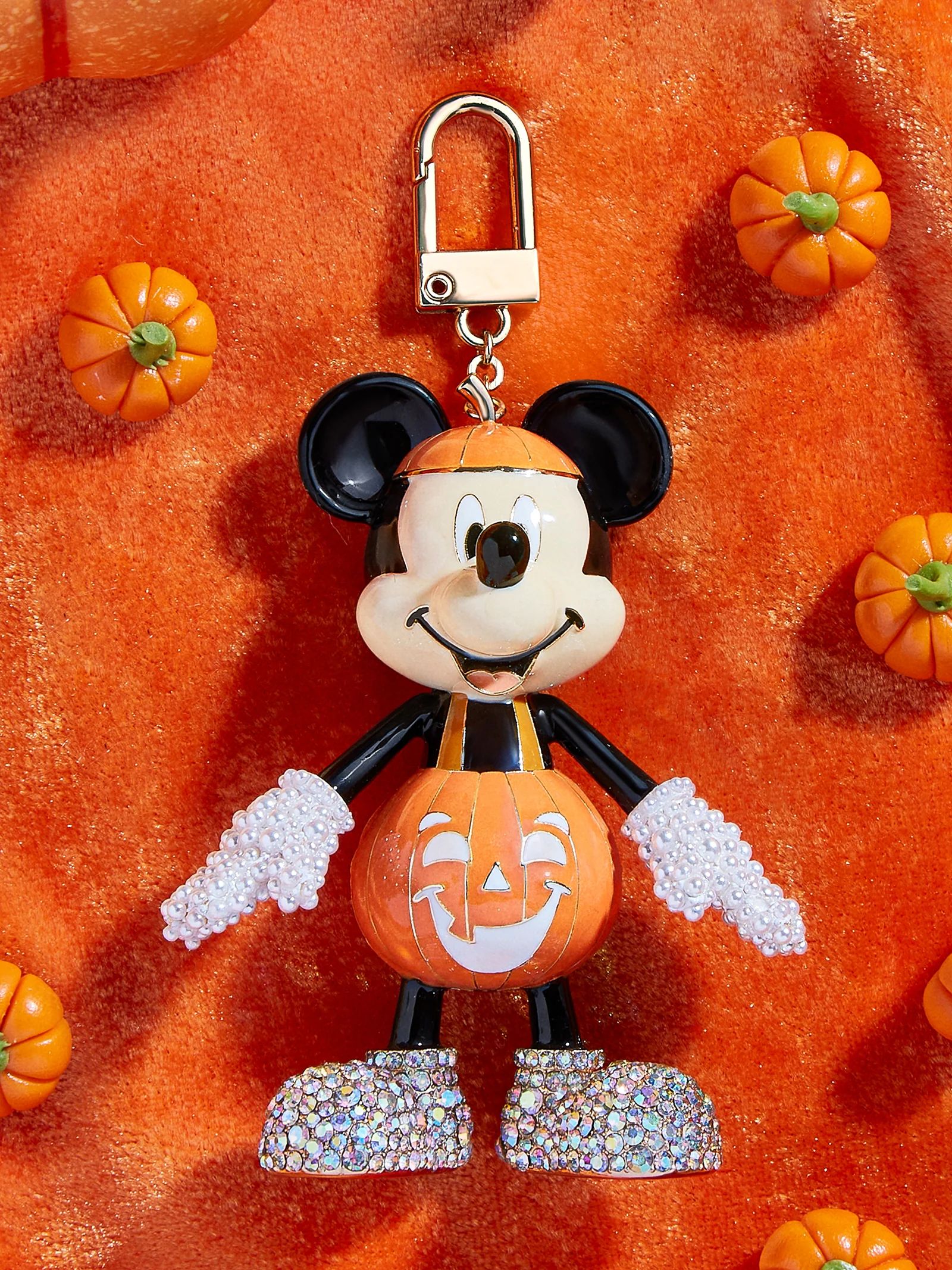 Mickey Mouse Disney Glow-In-The-Dark Bag Charm - Glow-In-The-Dark Mickey Mouse Pumpkin | BaubleBar (US)