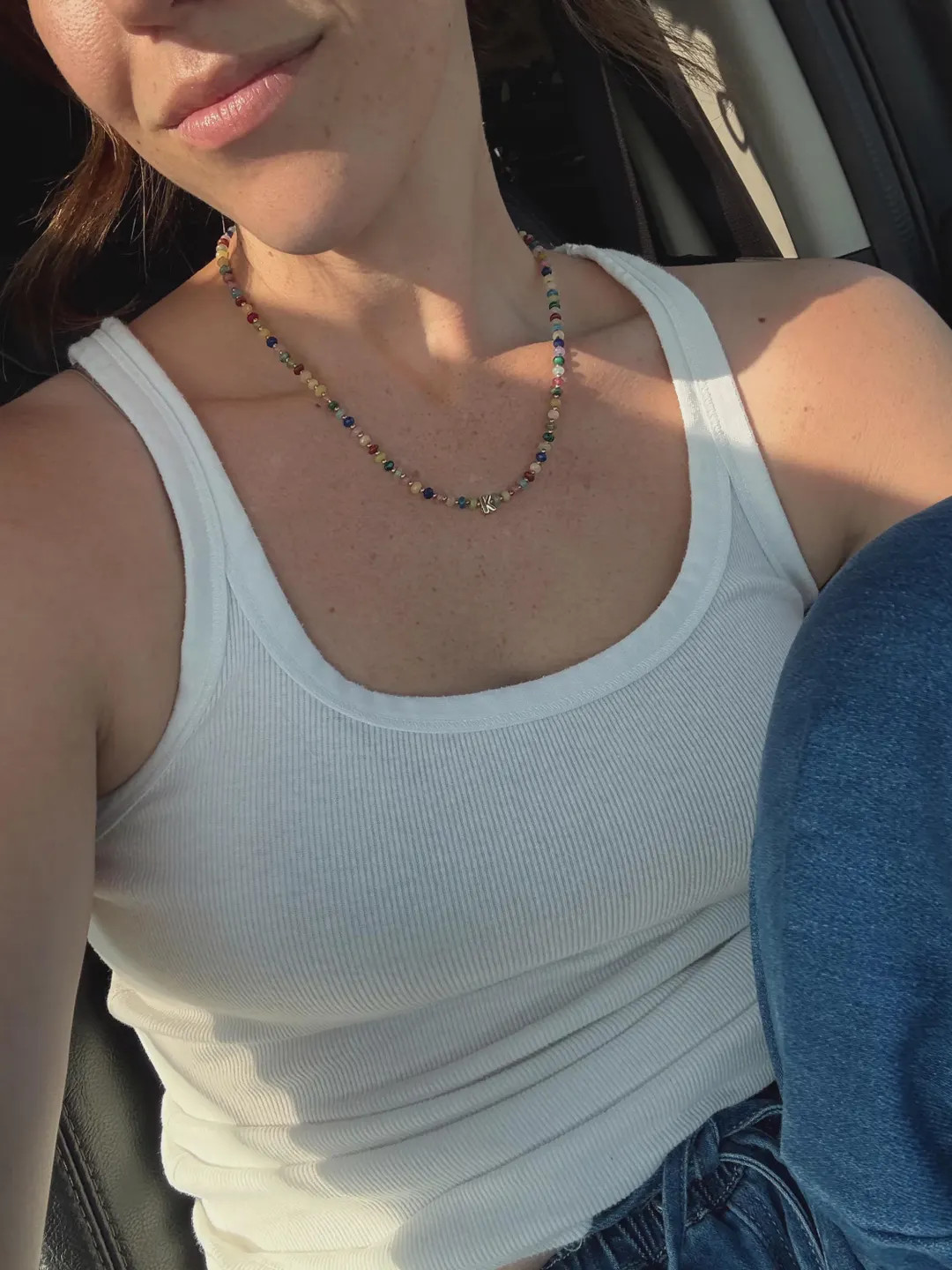 Mini Multicolored Necklace + Bubble Initial | Etsy (Global)