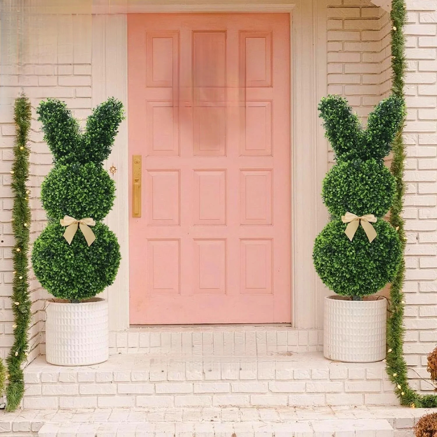 Easter Rabbit Shaped Topiary Trees – Set of 2 – 3ft High Easter Artificial Boxwood – Swayin... | Walmart (US)