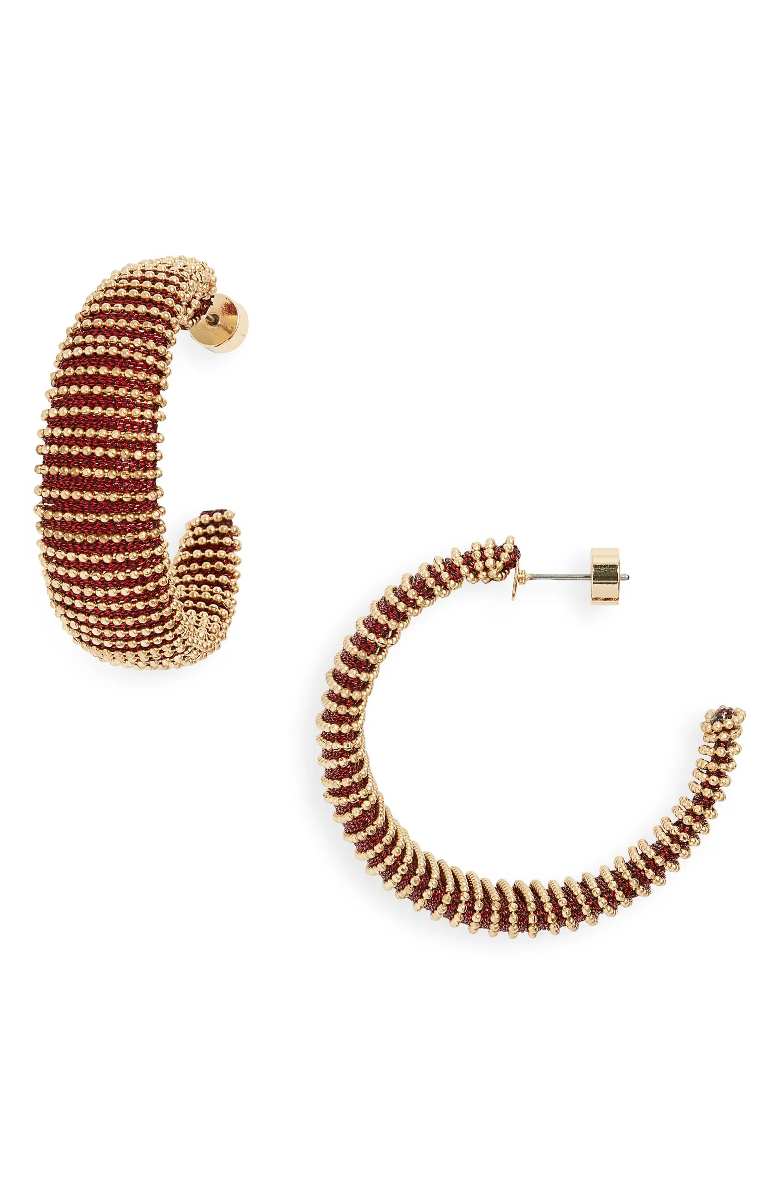 Nordstrom Metallic Thread Hoop Earrings | Nordstrom | Nordstrom