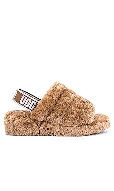 UGG Fluff Yeah Fur Sandal in Chestnut from Revolve.com | Revolve Clothing (Global)