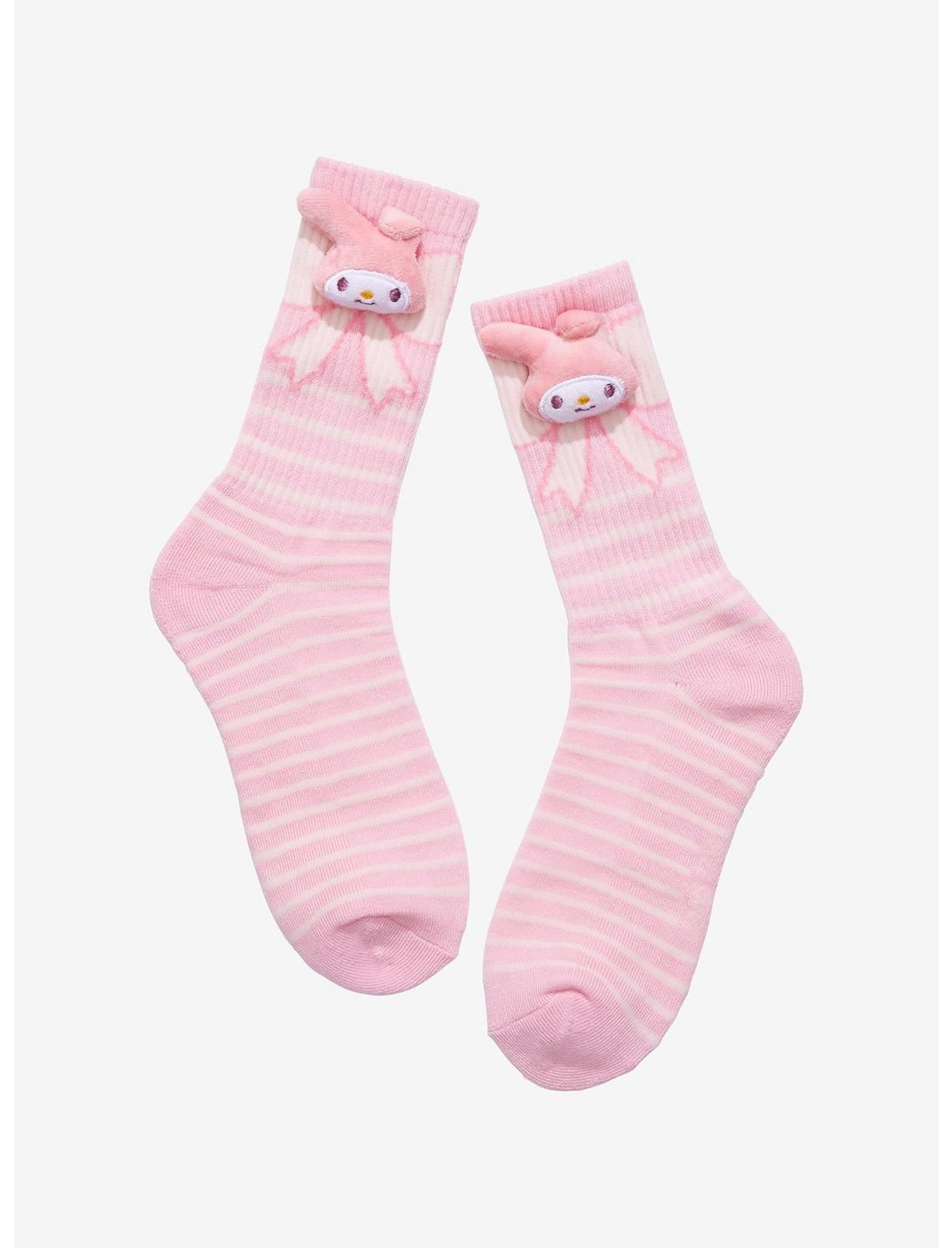 My Melody Plush Head Crew Socks | Hot Topic