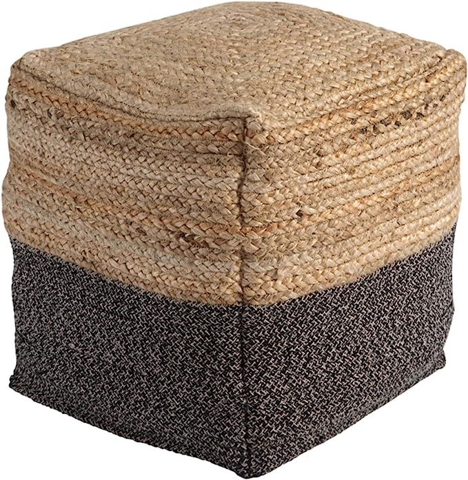 Signature Design by Ashley - Sweed Valley Pouf - Jute/Cotton - Natural/Black | Amazon (US)