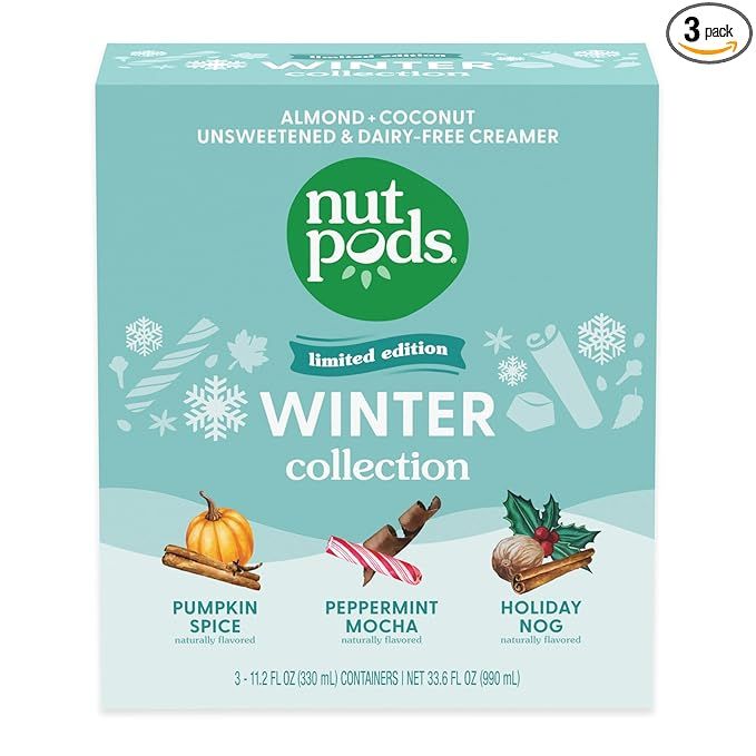 nutpods Winter Collection, (3-Pack), Pumpkin Spice, Peppermint Mocha and Holiday Nog, Unsweetened... | Amazon (US)