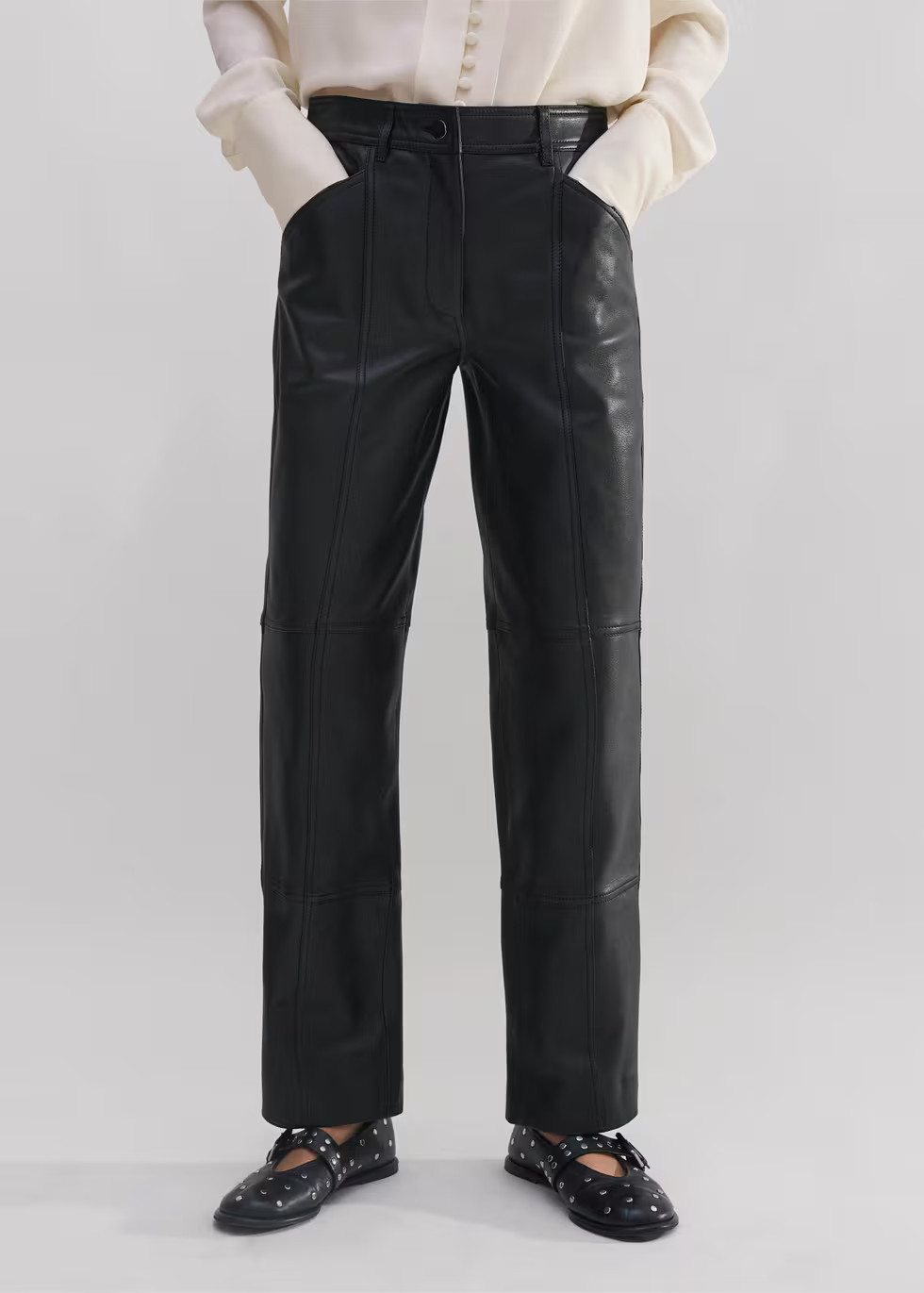 Panelled Leather Jean | ME+EM Global (Excluding US)