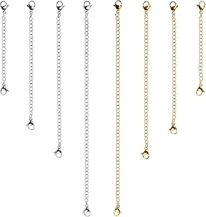 D-buy 8 Pcs Stainless Steel Necklace Extender Bracelet Extender Extender Chain Set 4 Different le... | Amazon (US)