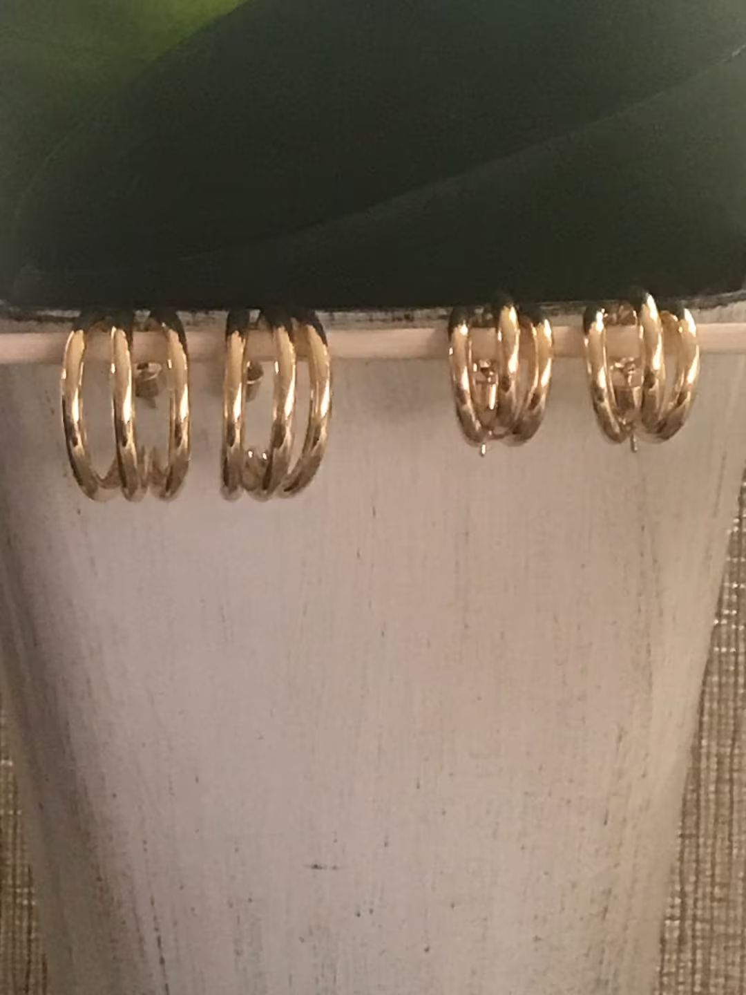 Triple hoops gold  hoop earrings | Etsy (US)