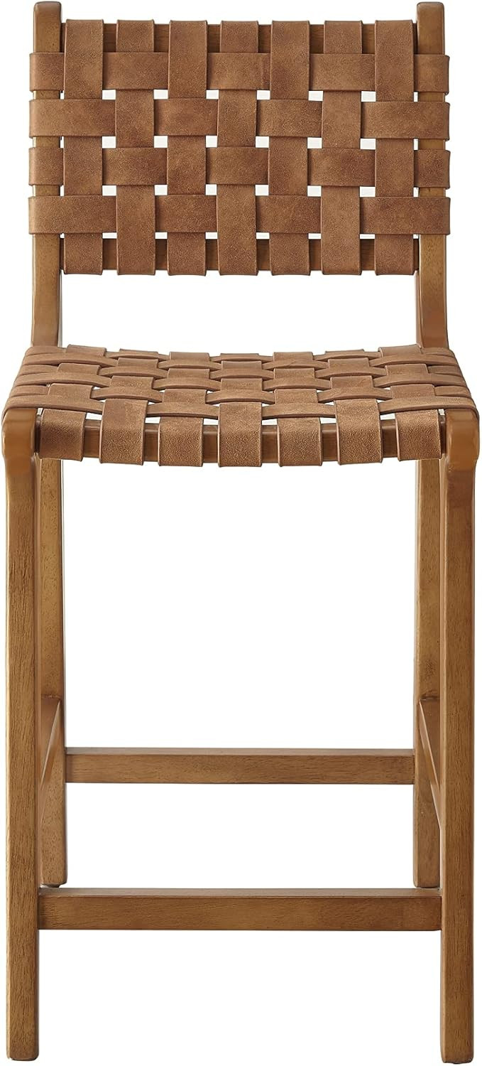 Ball & Cast HSA-1110-24B Home Kitchen Faux Leather Woven Counter-Height Barstool Set of 1, 24 inc... | Amazon (US)