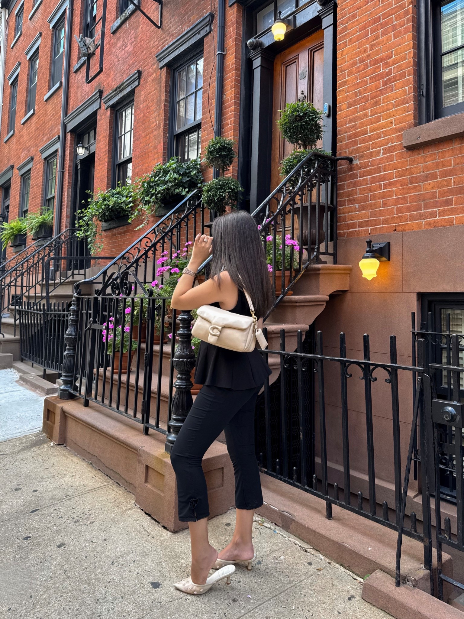 Capris are back for fall ✨ Styled black cropped pants with a peplum top and neutral accessories for an easy transitional outfit. Linking my exact bag + shoes plus similar capri pants you can shop now for fall 2025 

#LTKStyleTip #LTKShoeCrush #LTKSeasonal
