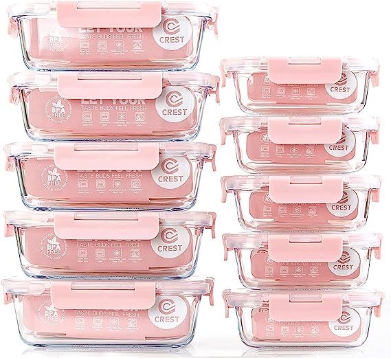 [10 Pack] Glass Meal Prep Containers, Food Storage Containers with Lids Airtight, Glass Lunch Box... | Amazon (US)