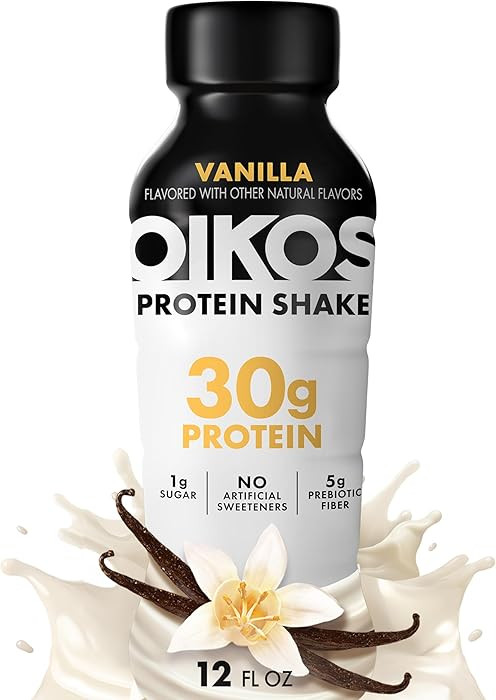 Oikos Protein Shake, Vanilla, 30g High Protein Drinks, Shelf Stable, Ready to Drink, 5g Prebiotic... | Amazon (US)