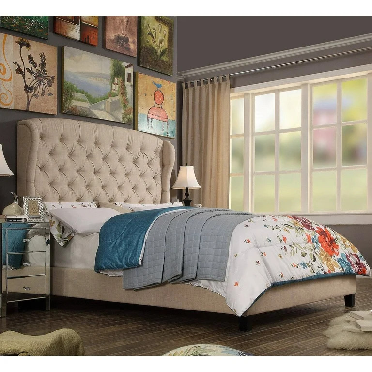 Rosevera Fonte Diamond Tufted Upholstered Panel Bed | Walmart (US)