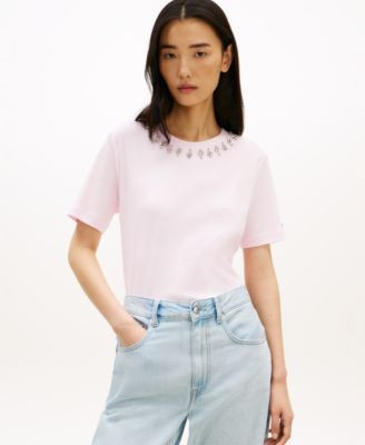 Women's Ribbed Bling T-Shirt | Macy's