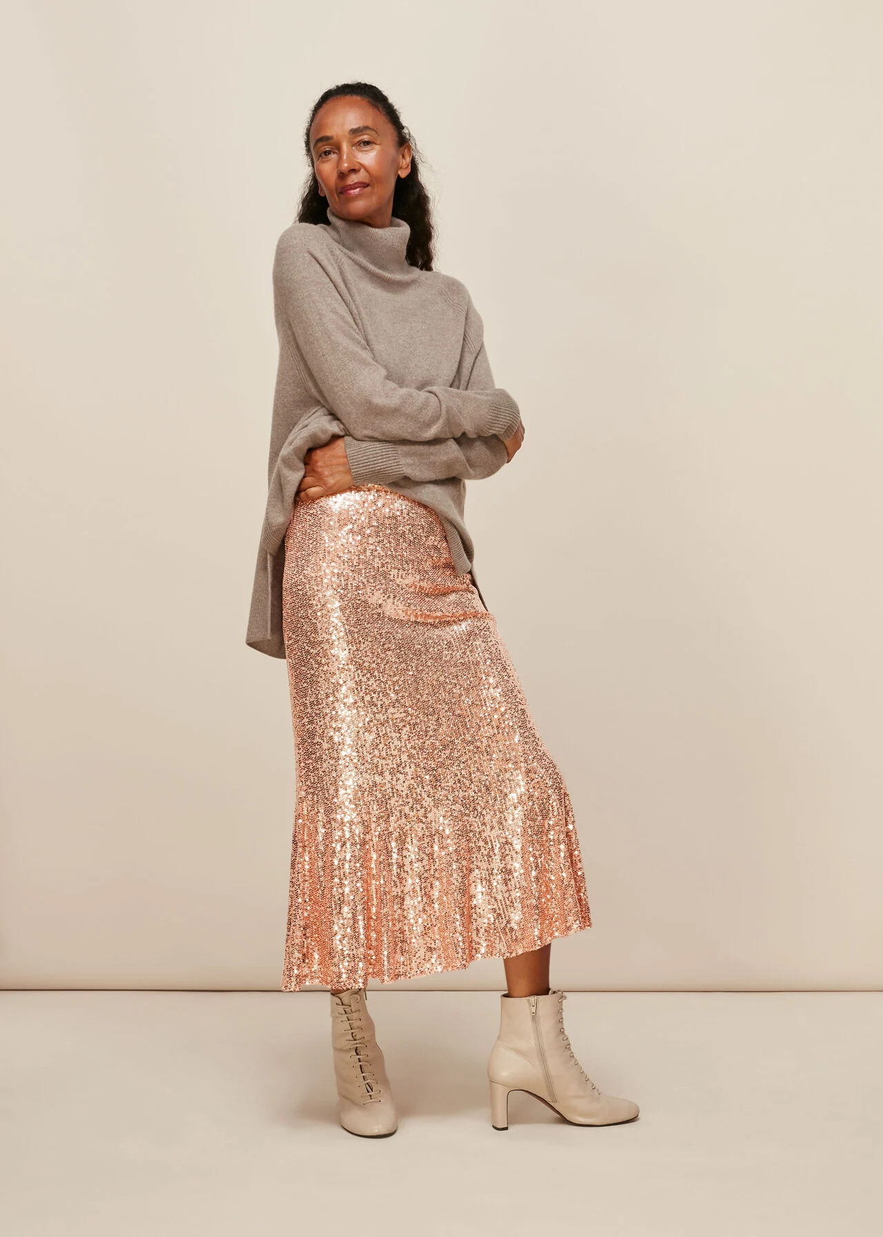 Sequin Midi Skirt | Whistles