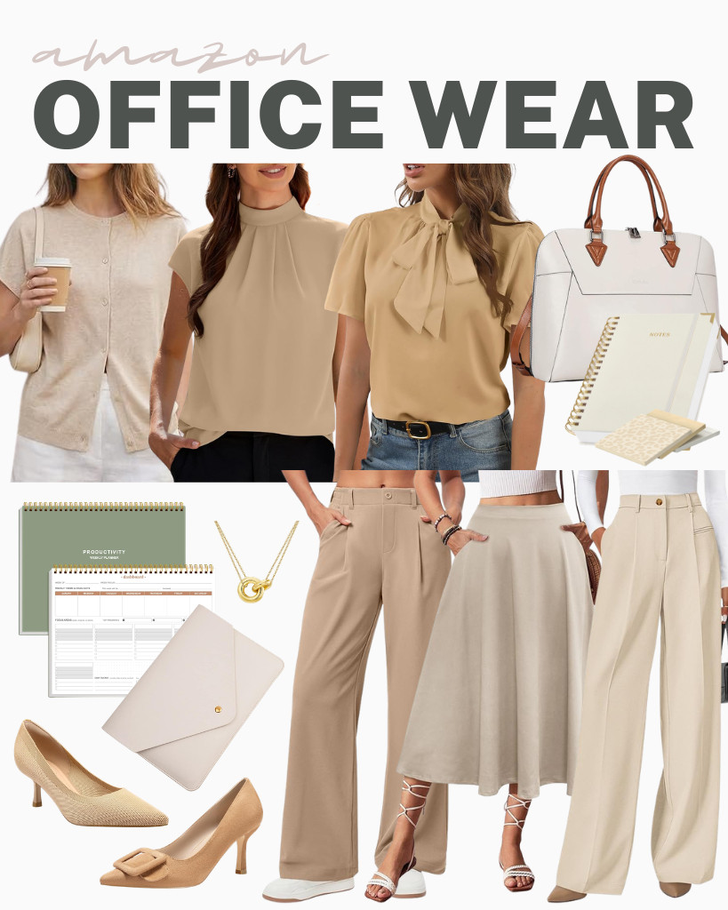 Check out these outfit ideas and awesome finds for the office that I discovered! We are loving this Arach&Cloz wool cardigan sweater top and Funlingo mock-neck blouse that you can pair with Ewedoos wide-leg stretchy pants. PRETTYGARDEN’s high-waisted pants are perfect for these tops too. For your footwear, Coutgo’s pointed-toe stilettos or mysoft kitten heels are great choices. You can style these fits with a BOSTANTEN briefcase and a gold necklace from AllenCOCO.

#LTKSeasonal #LTKSaleAlert #LTKTravel
 

 
