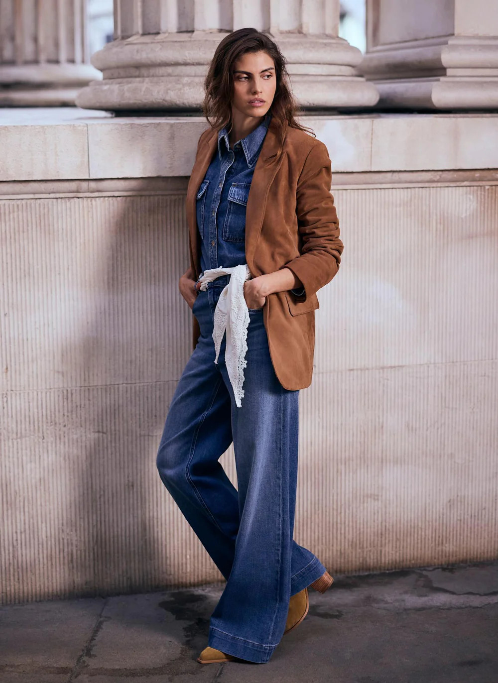 Tan Suede Blazer | Mint Velvet