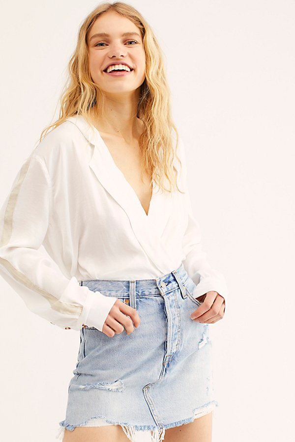 Levi's Deconstructed Denim Skirt at Free People | Free People (Global - UK&FR Excluded)