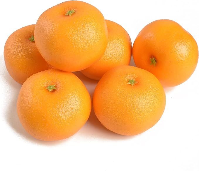 Luckforest 6 PCS Artificial Oranges Set Lifelike Simulation Oranges Realistic Fake Fruits for Hom... | Amazon (US)