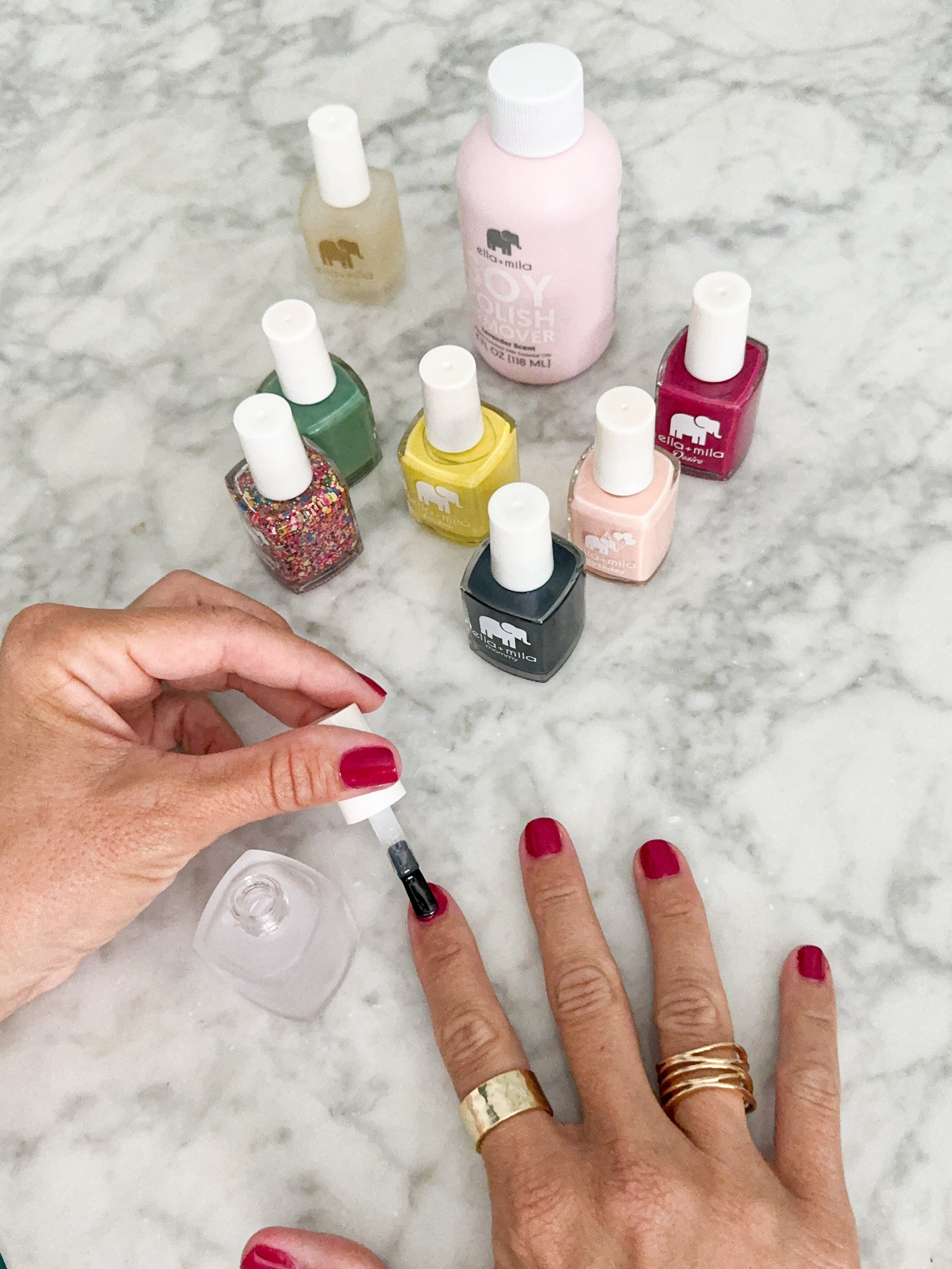 #ad | Looking for a salon-quality at home manicure with less toxins? Check out ella + mila, 17-free nail polish made in the USA & available at your local Target! 

There’s a full range of shades with something for everyone, with a super fast drying, shiny top coat that rivals them all! Perfect for your summer at-home manicure. 

Currently Wearing: 💅Heartbreaker 

#ellamilatarget @ellamila @target

#LTKBeauty