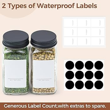 ComSaf 6Pcs 4oz Glass Spice Jars with Shaker Lids, 21 Labels, Spice Jars Trial Set & Supplement S... | Amazon (US)