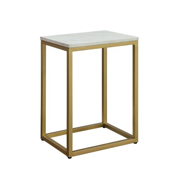 Mainstays End Table, White Top with Gold Frame - Walmart.com | Walmart (US)