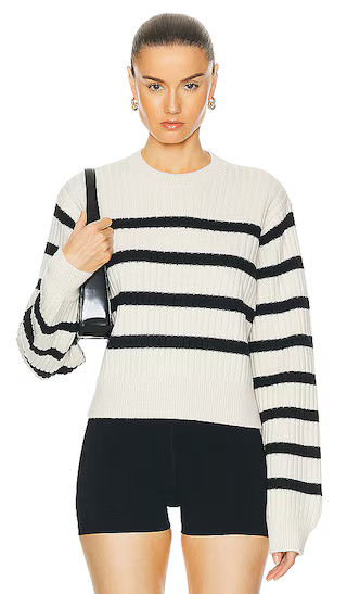 by Marianna Brial Striped Sweater in Cream & Black | Revolve Clothing (Global)