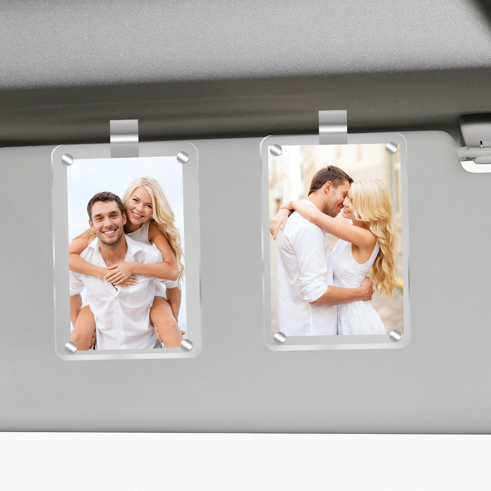 2Pcs Car Picture Holder, Acrylic Magnetic Personalized Photo Holder Car Accessories Car Photo Hol... | Amazon (US)