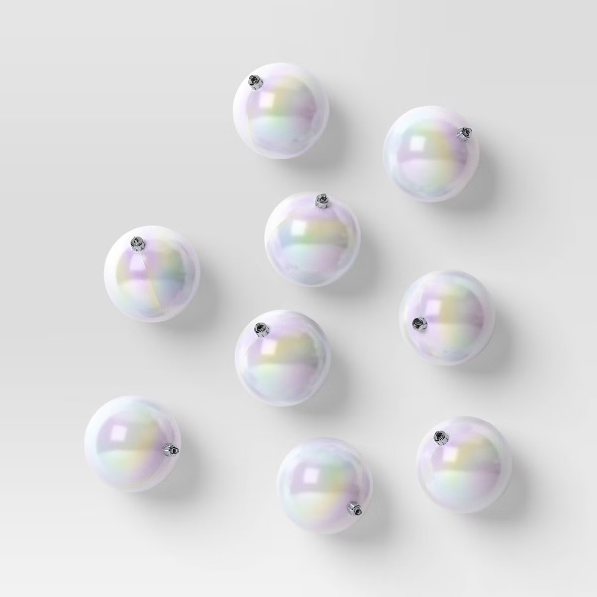 9ct 100mm Christmas Shatterproof Ornament Set White Iridescent - Wondershop™ | Target