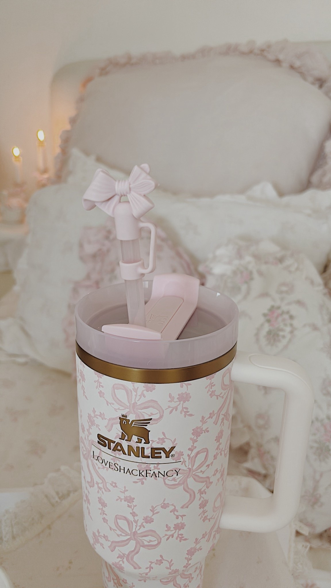 Beautiful Pink Bow Loveshackfancy x Stanley Cup 💫 

#LTKmorningroutine #LTKValentine #LTKHome