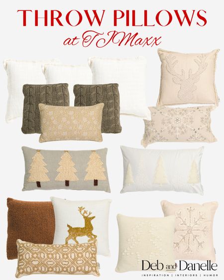 TJMaxx throw pillows for Christmas 🎄 

Tjmaxx throw pillows, Christmas pillows,   Christmas decor, Christmas throw pillows, festive pillows, holiday pillows, holiday decor, Deb and Danelle 

#LTKHoliday #LTKSeasonal #LTKhome