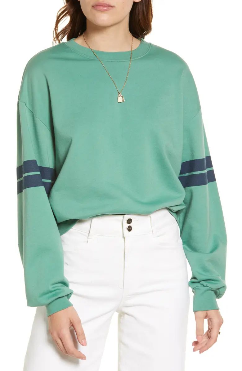 Stripe Cotton Blend Sweatshirt | Nordstrom