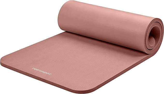 Retrospec Solana Yoga Mat 1" Thick w/Nylon Strap for Men & Women - Non Slip Exercise Mat for Home... | Amazon (US)