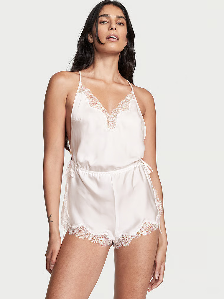 Satin Side-Tie Romper | Victoria's Secret (US / CA )