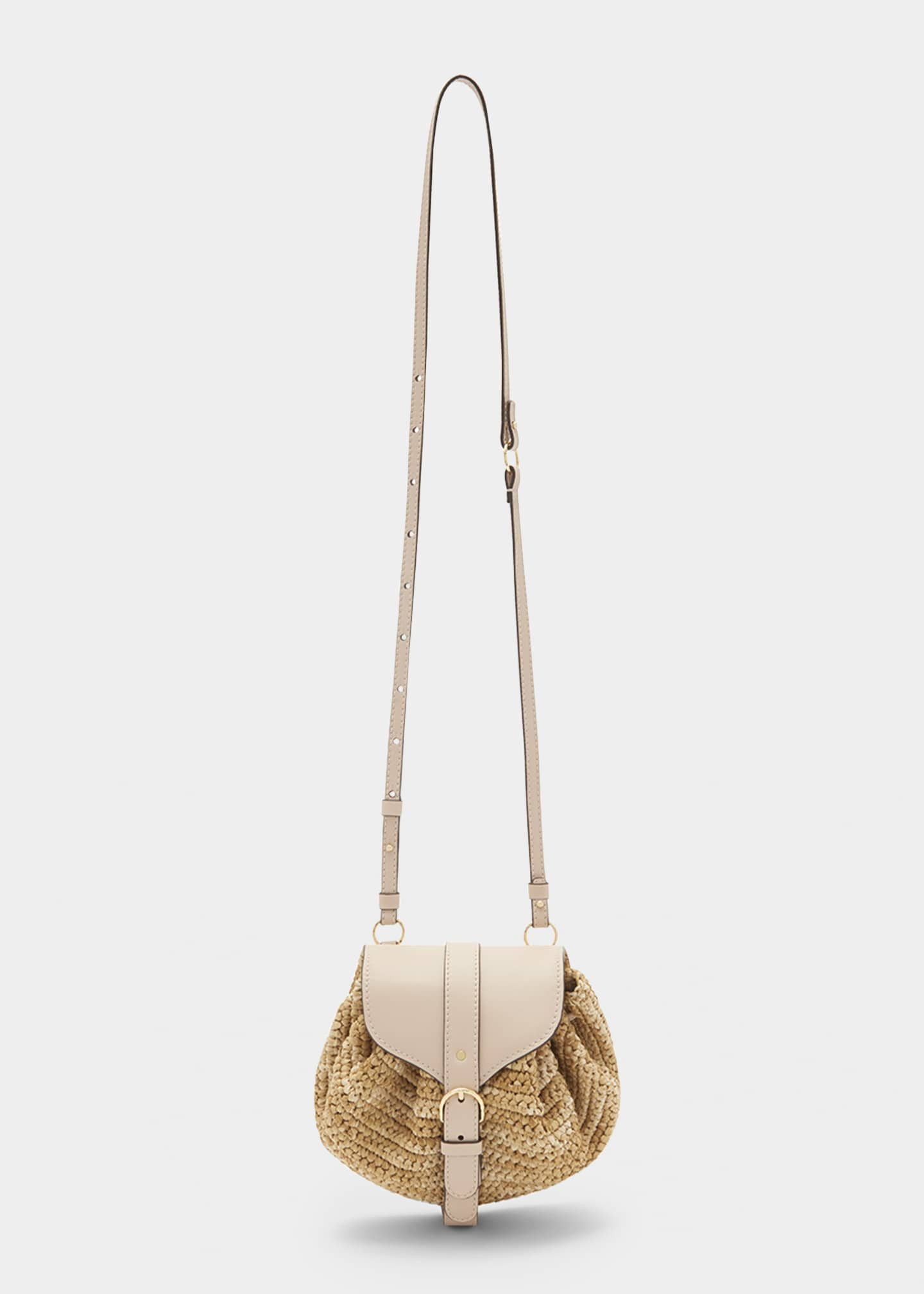 Ulla Johnson Paloma Ruched Straw Crossbody Bag | Bergdorf Goodman