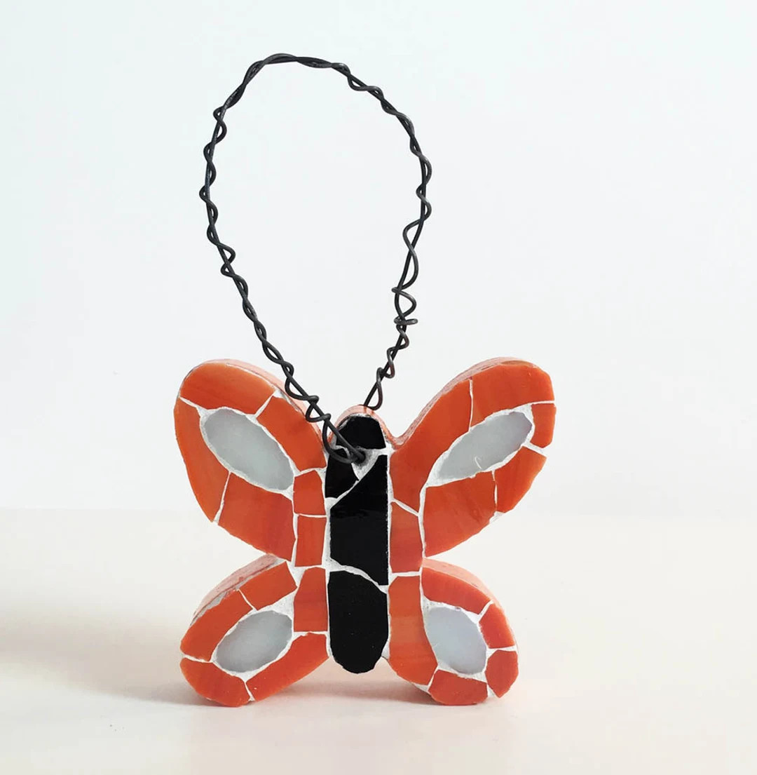 Mosaic Butterfly Ornament Christmas Holiday Home Decor Springtime Easter Stained Glass Monarch Tr... | Etsy (US)