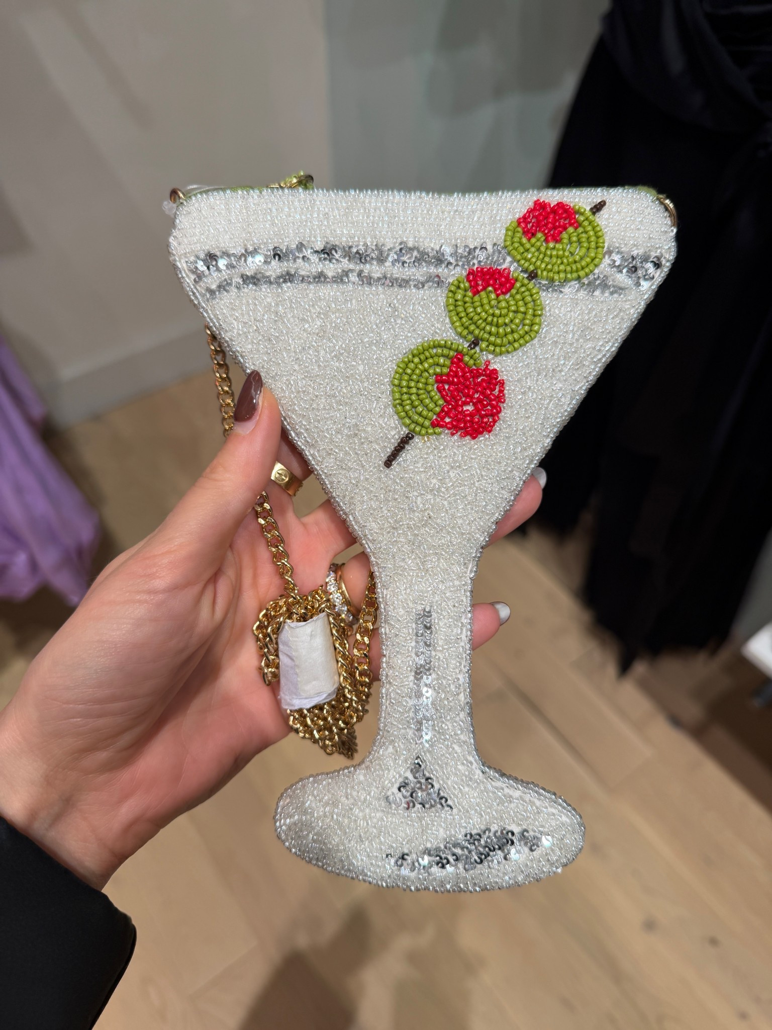 How cute is this beaded martini purse from anthro tho?! Ended up buying it. Perfect for martini lovers 🍸🫒

#LTKGiftGuide #LTKParties #LTKFindsUnder100