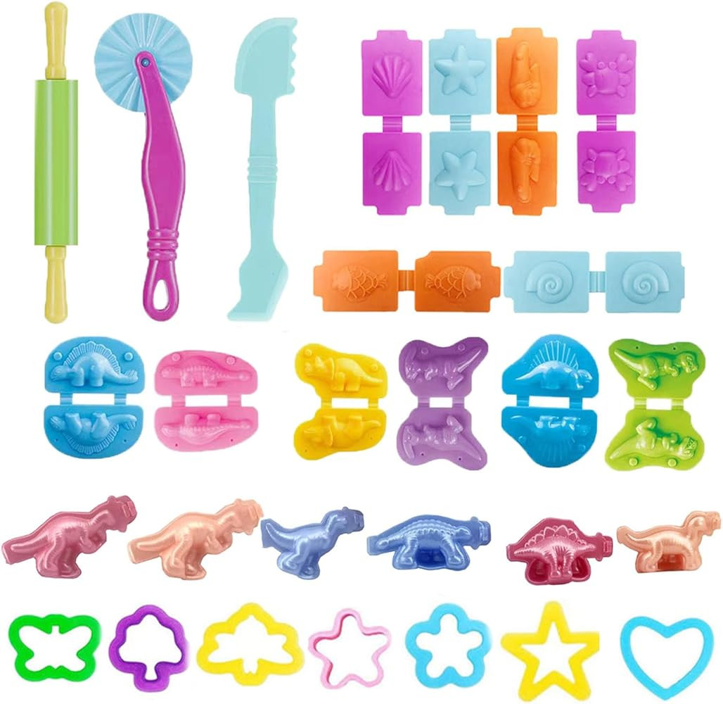 Dinosaur Dough Tool Kit Play Dough tools Set in Various Animal Molds for Kids Creative Dough Cutt... | Amazon (CA)